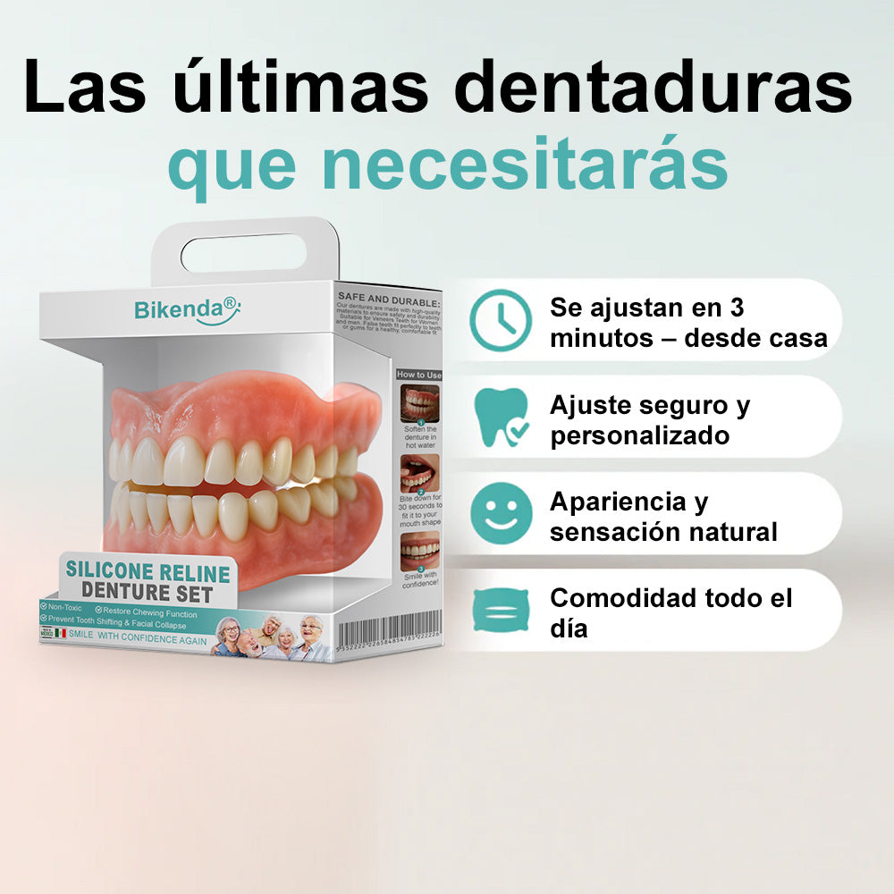 🦷 Bikenda® 🦷Conjunto Completo de Dentaduras Personalizadas Avanzadas (✅ Dentaduras de ajuste cómodo respaldadas clínicamente — España )